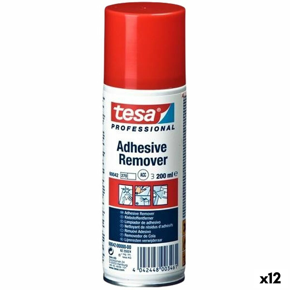 Limpiador de adhesivo TESA 200 ml Spray (12 Unidades)