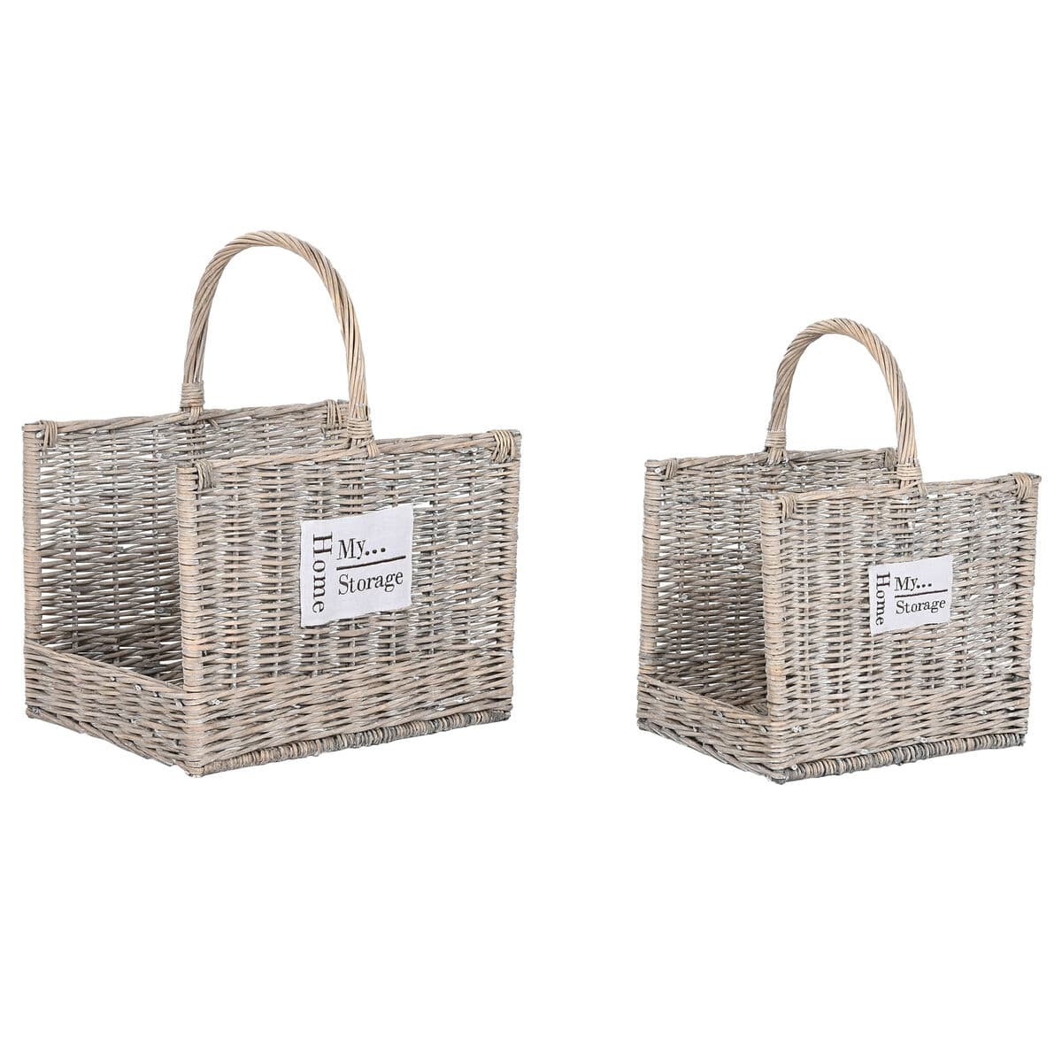 Soporte para Leña Home ESPRIT Natural Mimbre 47 x 35 x 54 cm (2)