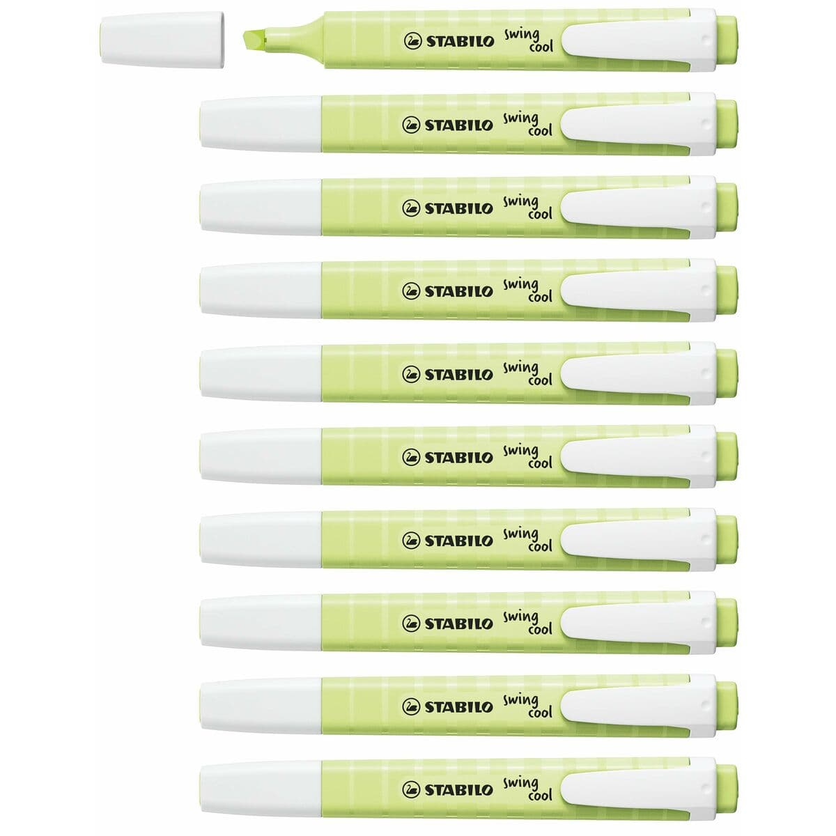 Marcador Fluorescente Stabilo Swing Cool Verde limón 10 Piezas
