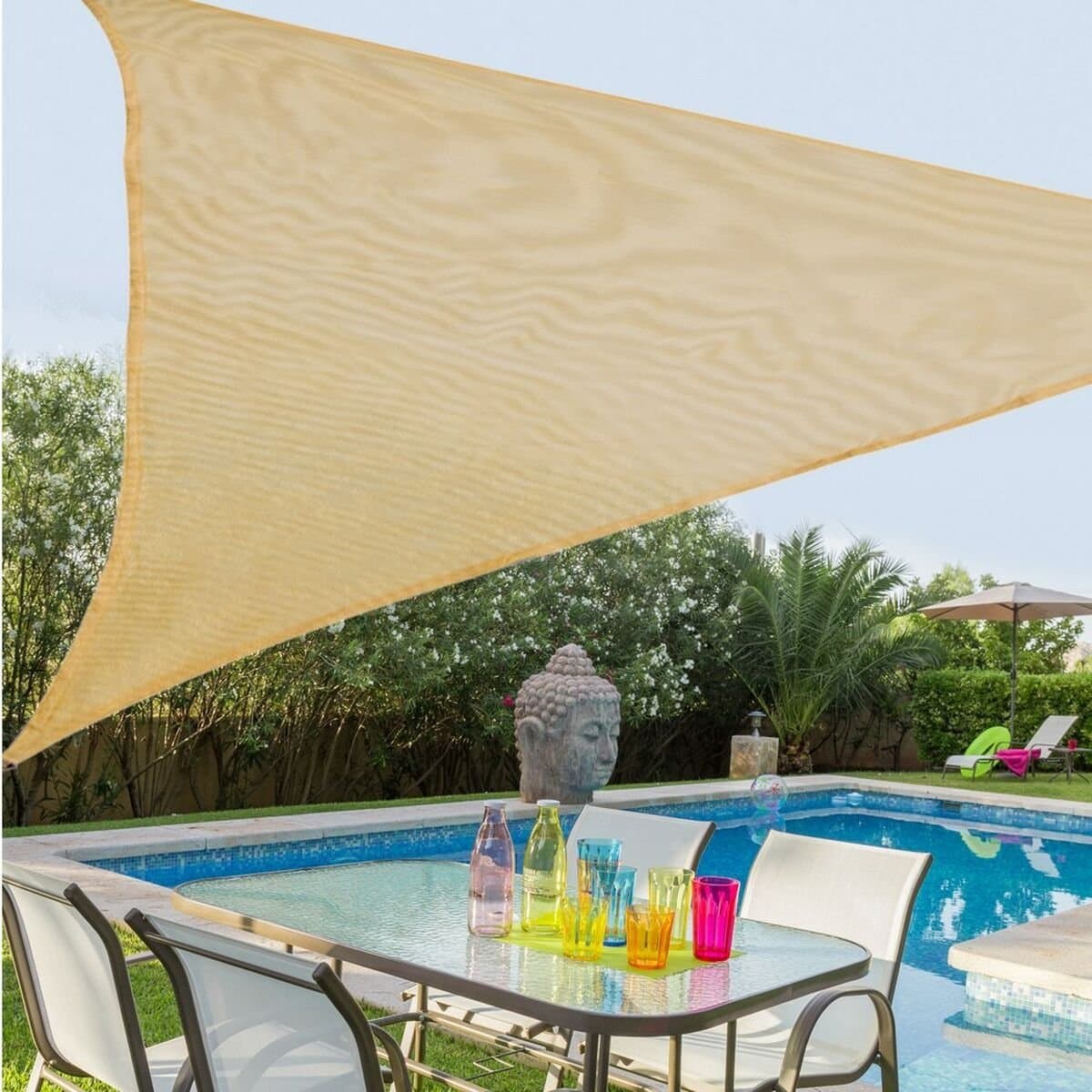 Vela de sombra Vela sombreo Chocolate 3,5 x 3,5 m 350 x 350 x 0,5 cm Toldo