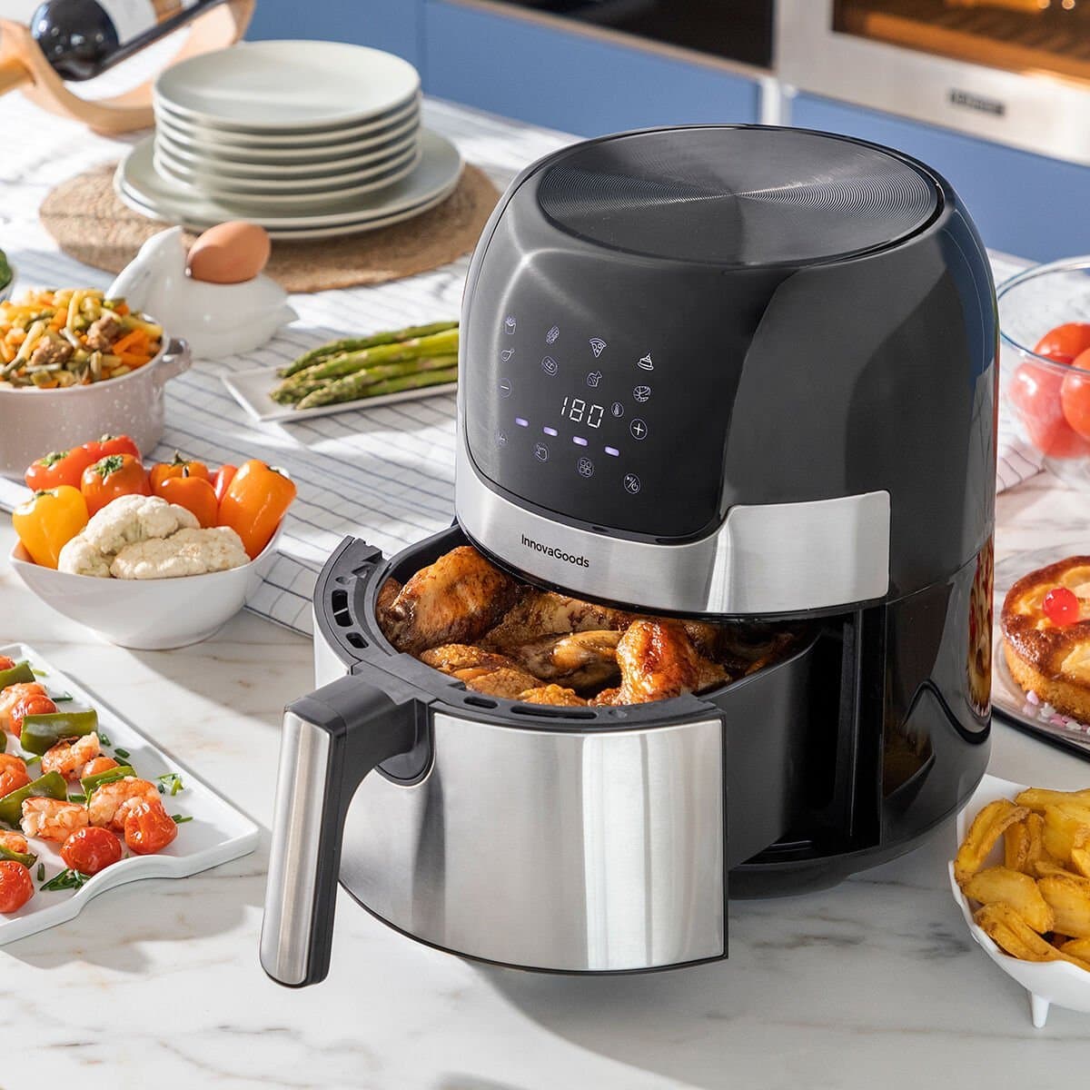 Freidora de Aire InnovaGoods Fryinn 3500 Negro 1400 W 3,5 L Acero Inoxidable