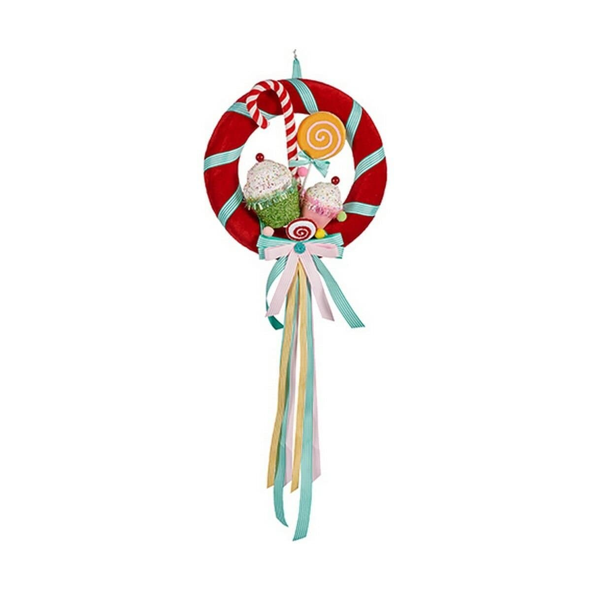 Corona de Navidad Krist+ Rojo Multicolor Sintético 40 x 12 x 42 cm 42 x 40 x 12 cm