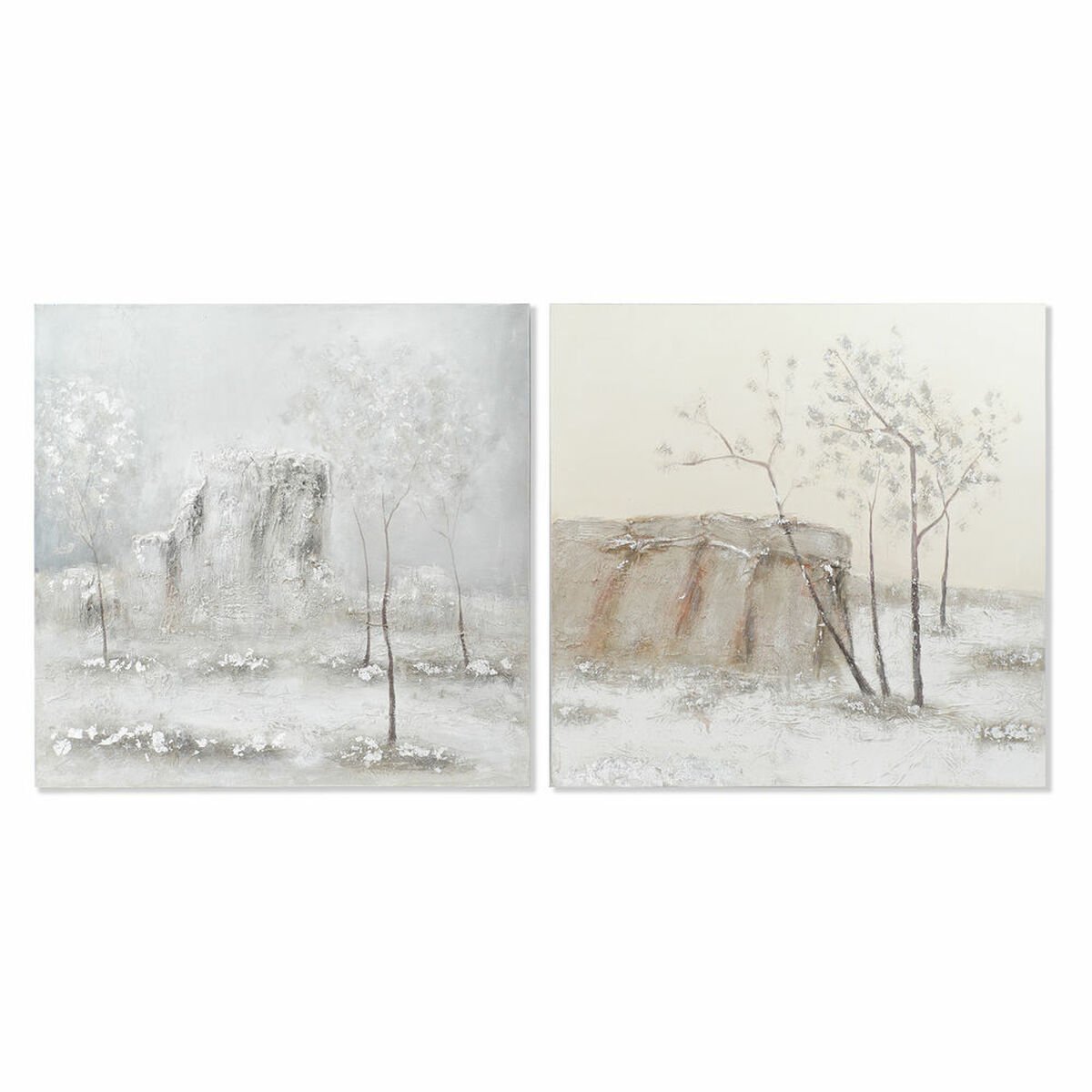Lienzo DKD Home Decor Pino Lienzo 100 x 3,8 x 100 cm (2 Piezas)